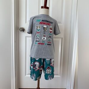 Cat & Jack Christmas Themed Wolves Pajama Set Size Small 6/7